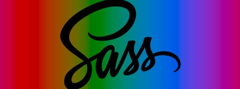 Sass logo in black
on top of bright oklch color gradient
