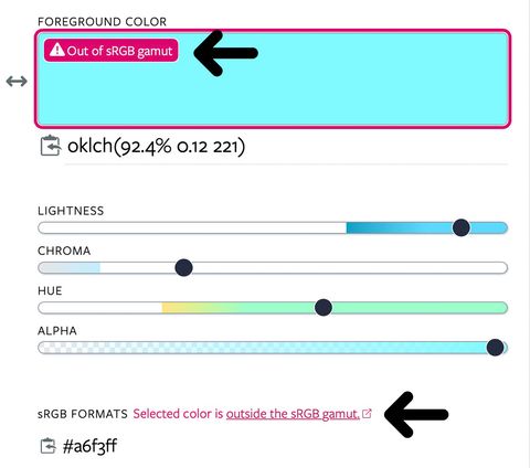 use the arrow icon to swap foreground and background colors