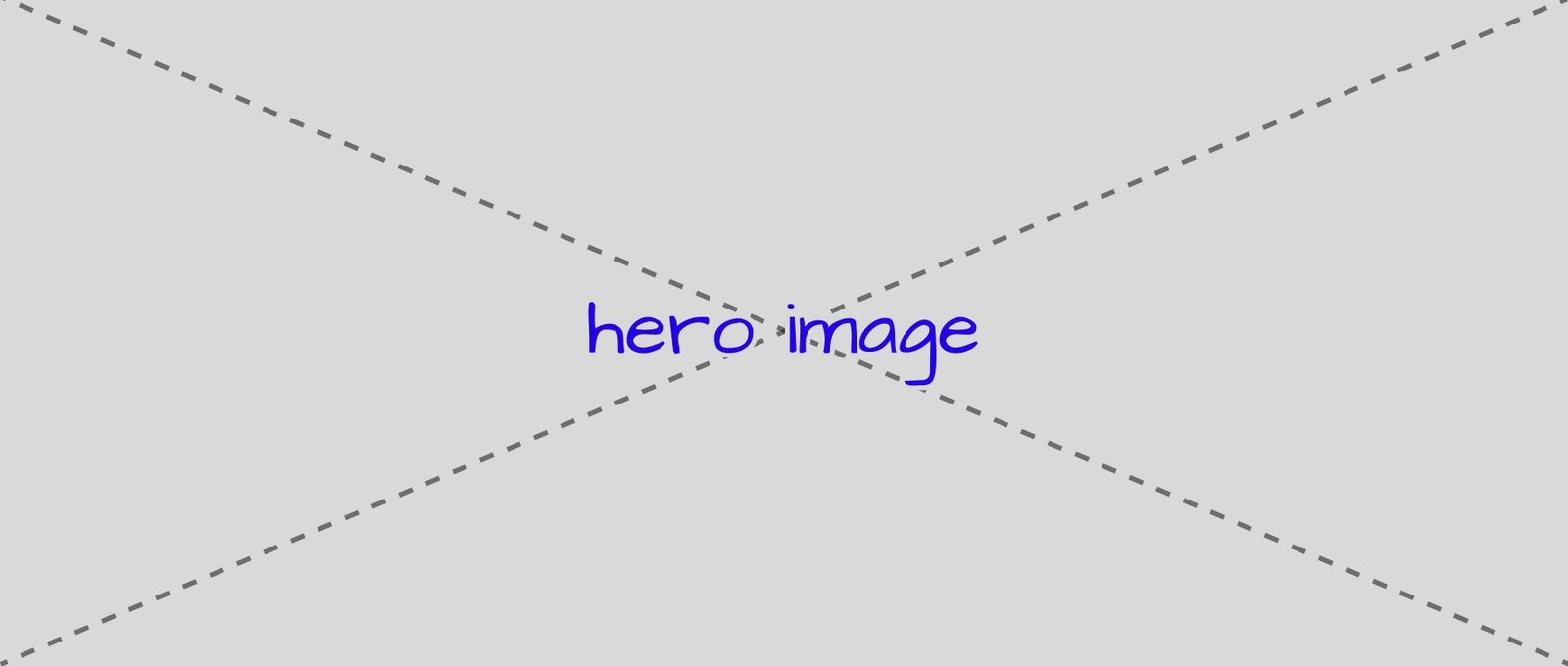 Gray box with dashed lines across the corners and handwritten label hero image
