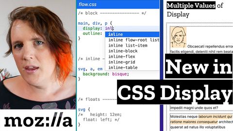 CSS snippet showing display value options