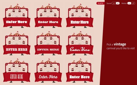 Options for the vintage font tag with Ferris wheel illustrations