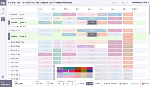 scenario with multiple experiences selected